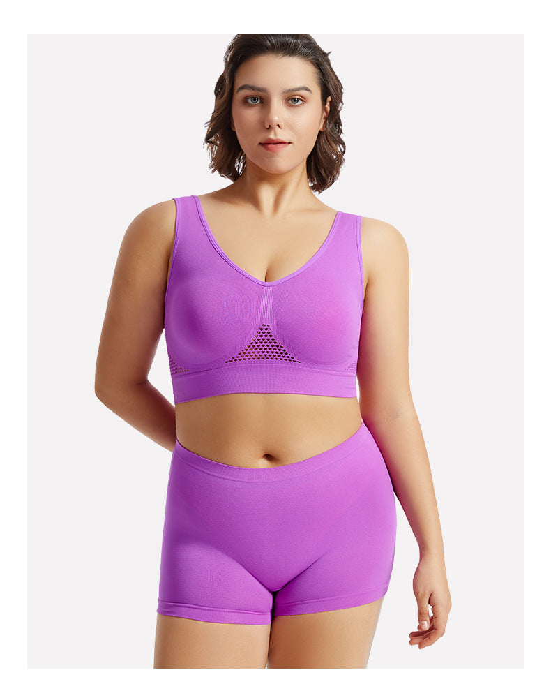 Plus Size Lingerie for Women - Seamless Sports Bra Set