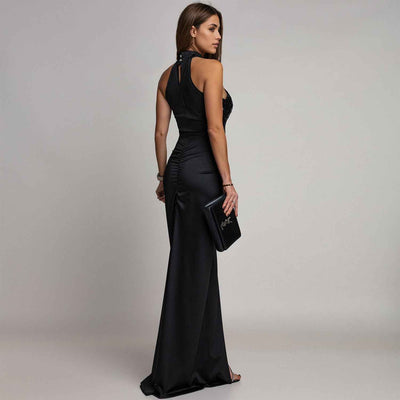 Sequin Velvet Split Maxi Dress - Bodycon Prom Gown