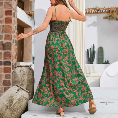 Floral Maxi Dress - Flowy Spaghetti Strap Summer Style