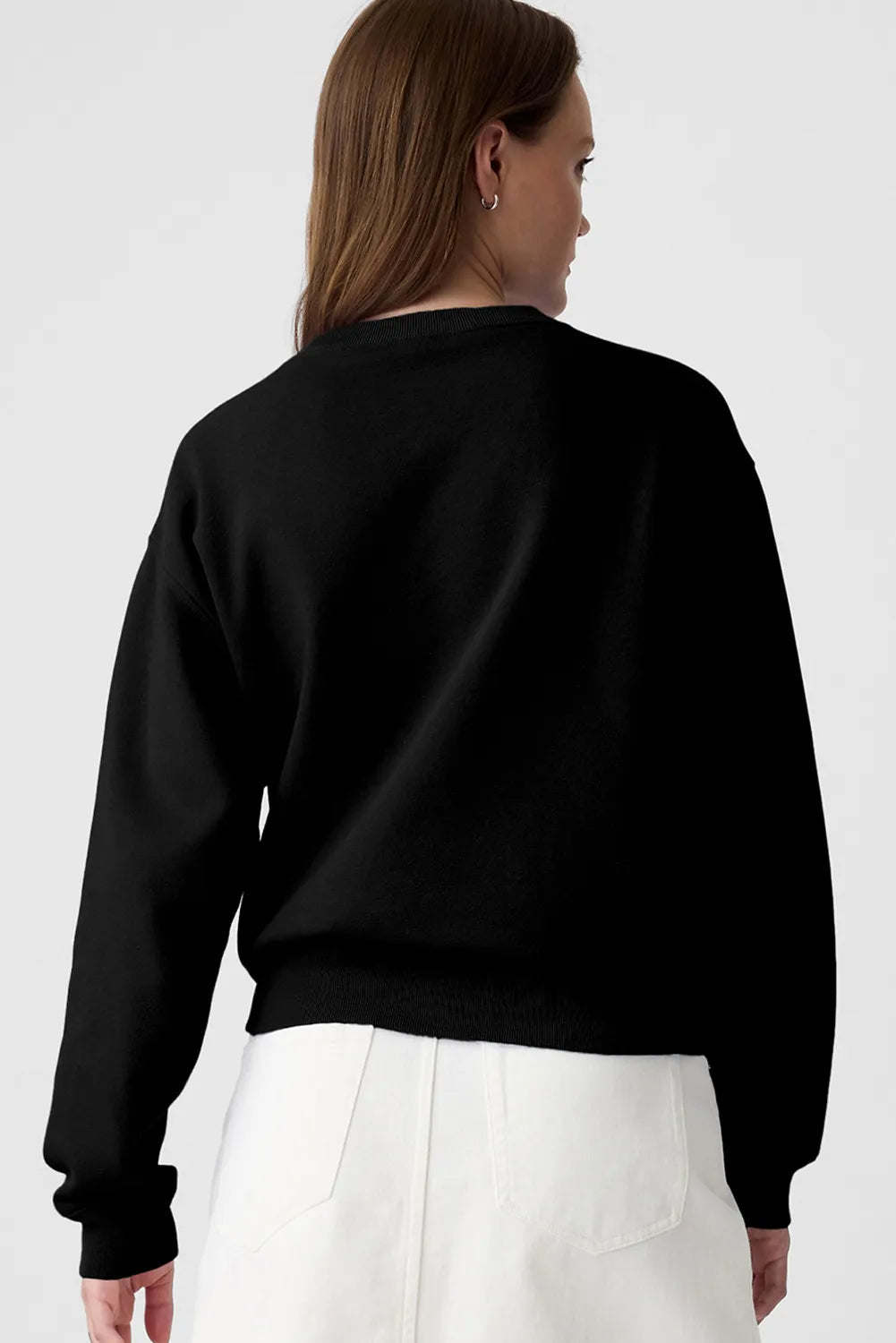 Graphic Round Neck Long Sleeve Sweatshirt - Fashions Envy