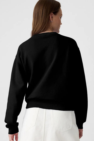 Graphic Round Neck Long Sleeve Sweatshirt - Fashions Envy