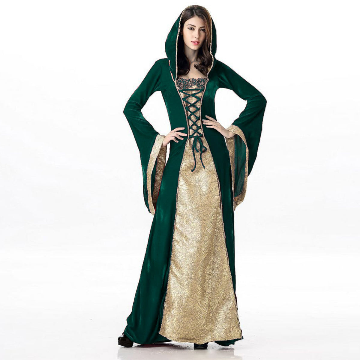 Halloween Costume European Medieval Royal Court Vintage Queen Cosplay Masquerade Party Performance Dress