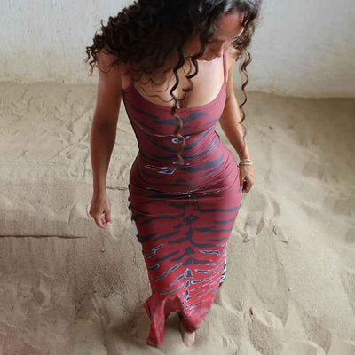 Sexy Backless Bodycon Dress - Sleeveless Low Neck
