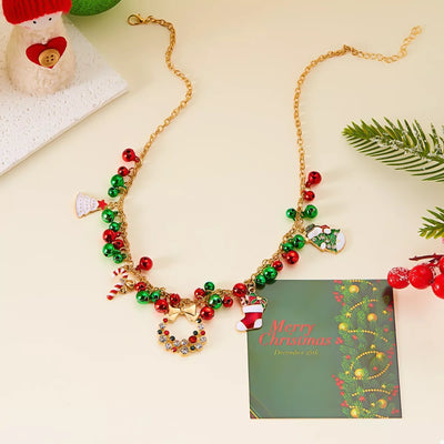 18K Gold-Plated Christmas Charm Necklace - Fashions Envy