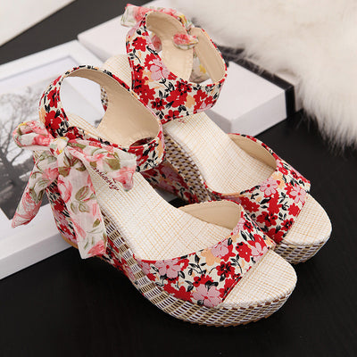 Women's Bohemian High Heel Sandals - Strappy Design - Fashions Envy