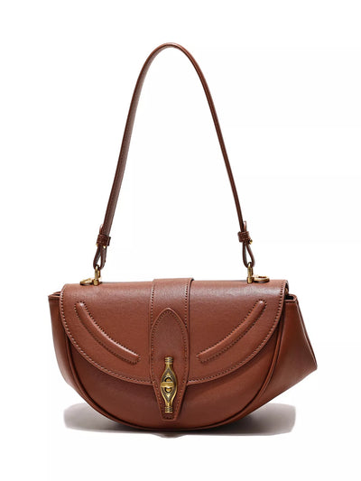 Saddle Shoulder Bag - Vintage Leather Small Design - Fashions Envy
