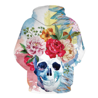 Scary Skull Print Hoodie - Halloween Sweatshirt