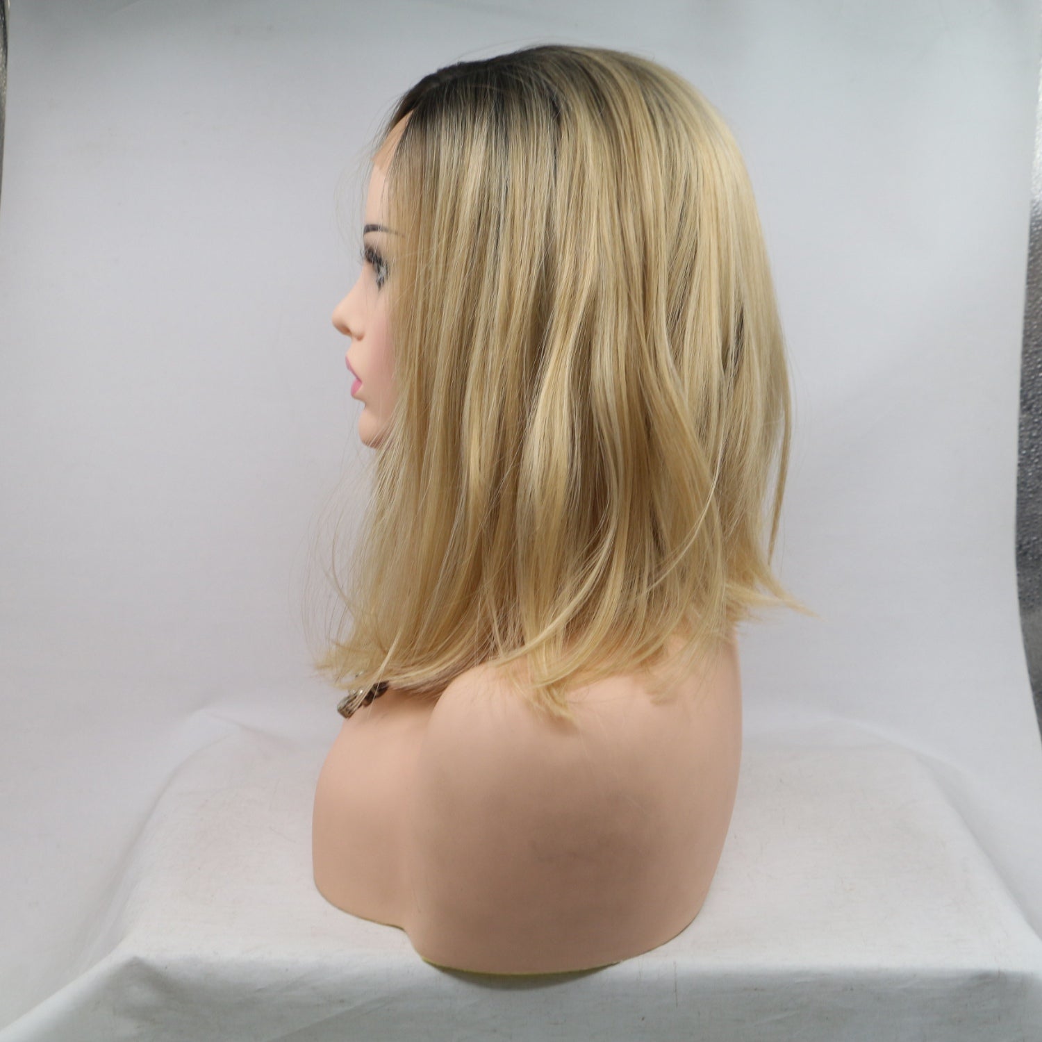 13*3" Lace Front Wigs Synthetic Mid-length Straight 12" 130% Density - Fashions Envy