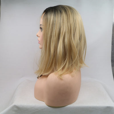 13*3" Lace Front Wigs Synthetic Mid-length Straight 12" 130% Density - Fashions Envy