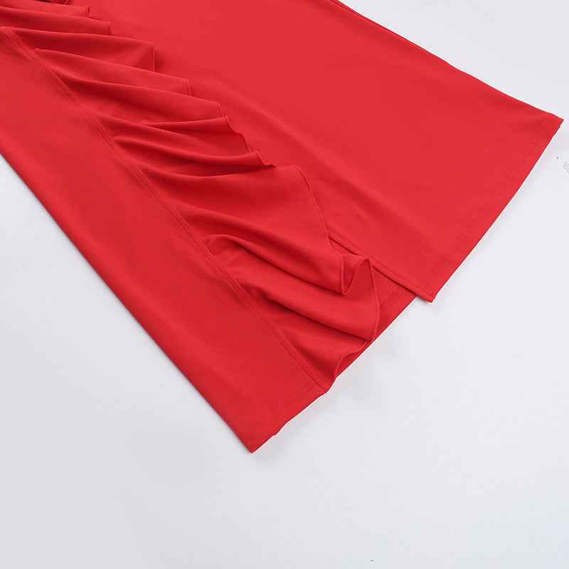 Elegant Three-dimensional Flower Maxi Dress - Sleeveless Halter