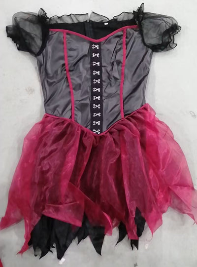 Halloween Red Riding Hood Costume - Patent Corset Dress with Lace Cape