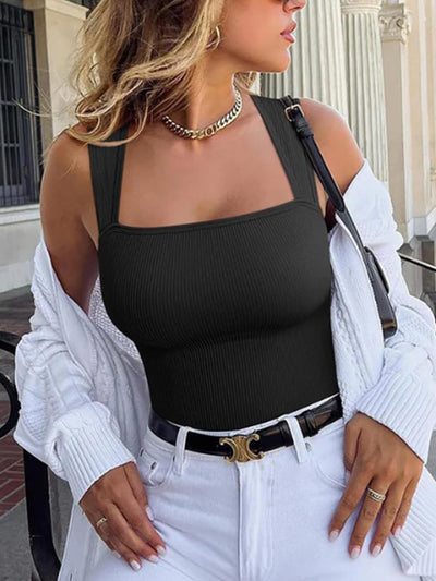 Sculpted Fit Bodysuit - Square Neck Yoga Activewear