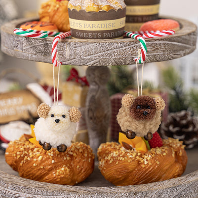 2-Piece Fuzzy Puppy Hanging Widget - Fashions Envy
