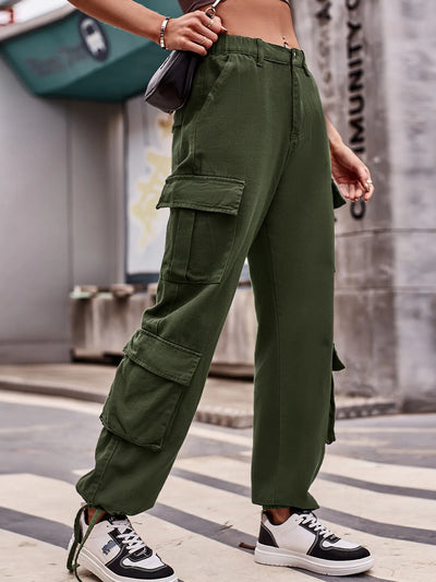 Casual Wide Leg Cargo Jeans - Relaxed Fit Denim - Fashions Envy