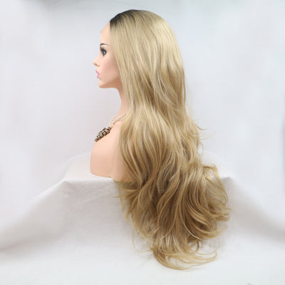 13*3" Lace Front Wigs Synthetic Long Wavy 24" 130% Density - Fashions Envy