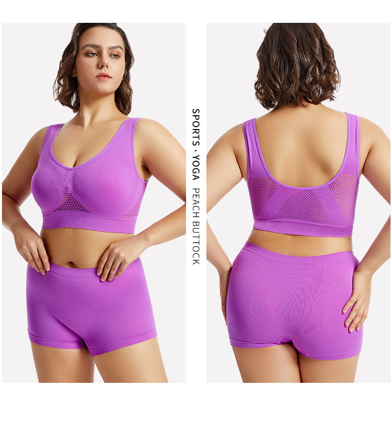 Plus Size Lingerie for Women - Seamless Sports Bra Set