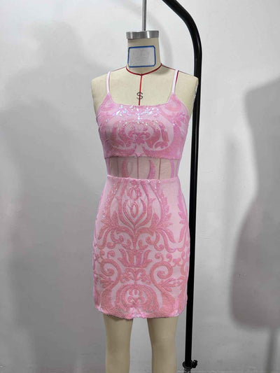 Sexy Sequin Spaghetti Strap Mini Dress