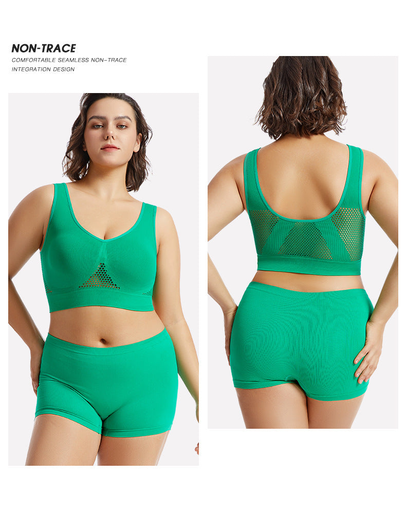 Plus Size Lingerie for Women - Seamless Sports Bra Set