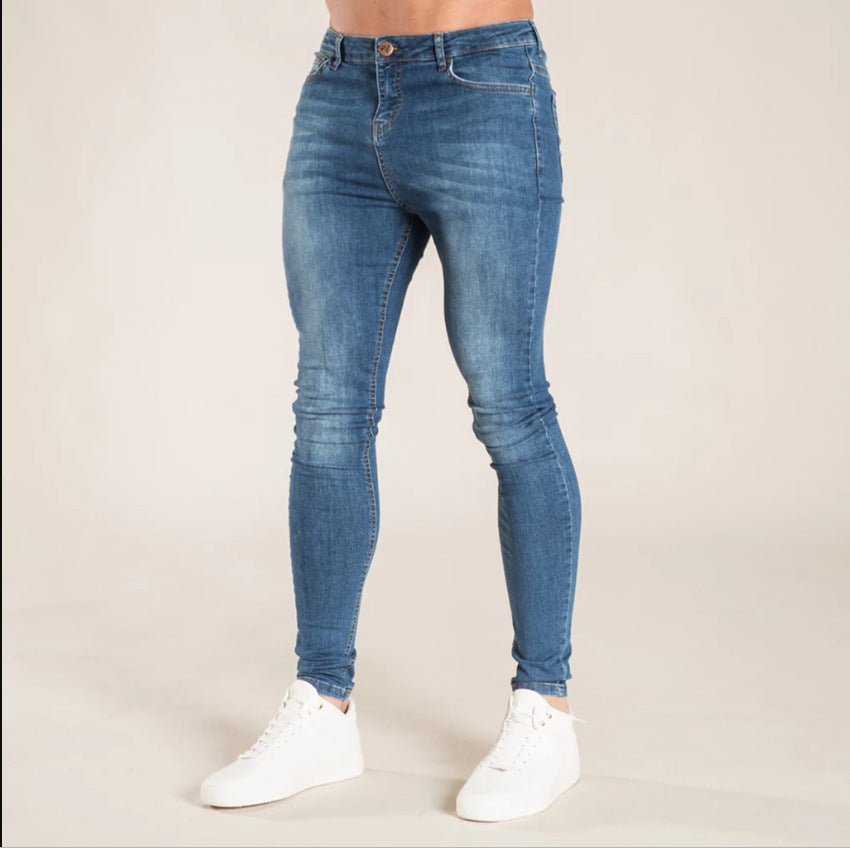 Men's Jeans with Ripped Design Style Skinny Fit Long Pants