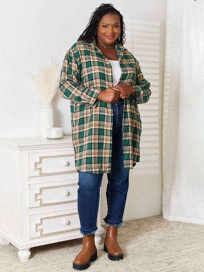 Mandy Plaid Collared Neck Long Sleeve Shirt