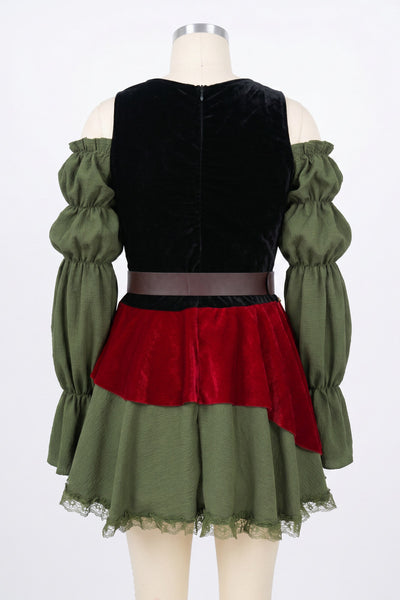 Halloween Pirate Costume Dress - Lace-Up Bodice and Belt