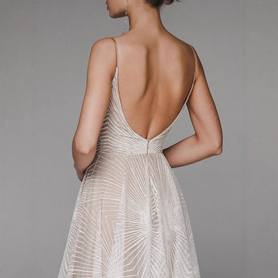 Spaghetti Strap Embroidered Prom Gown - Ball Dress