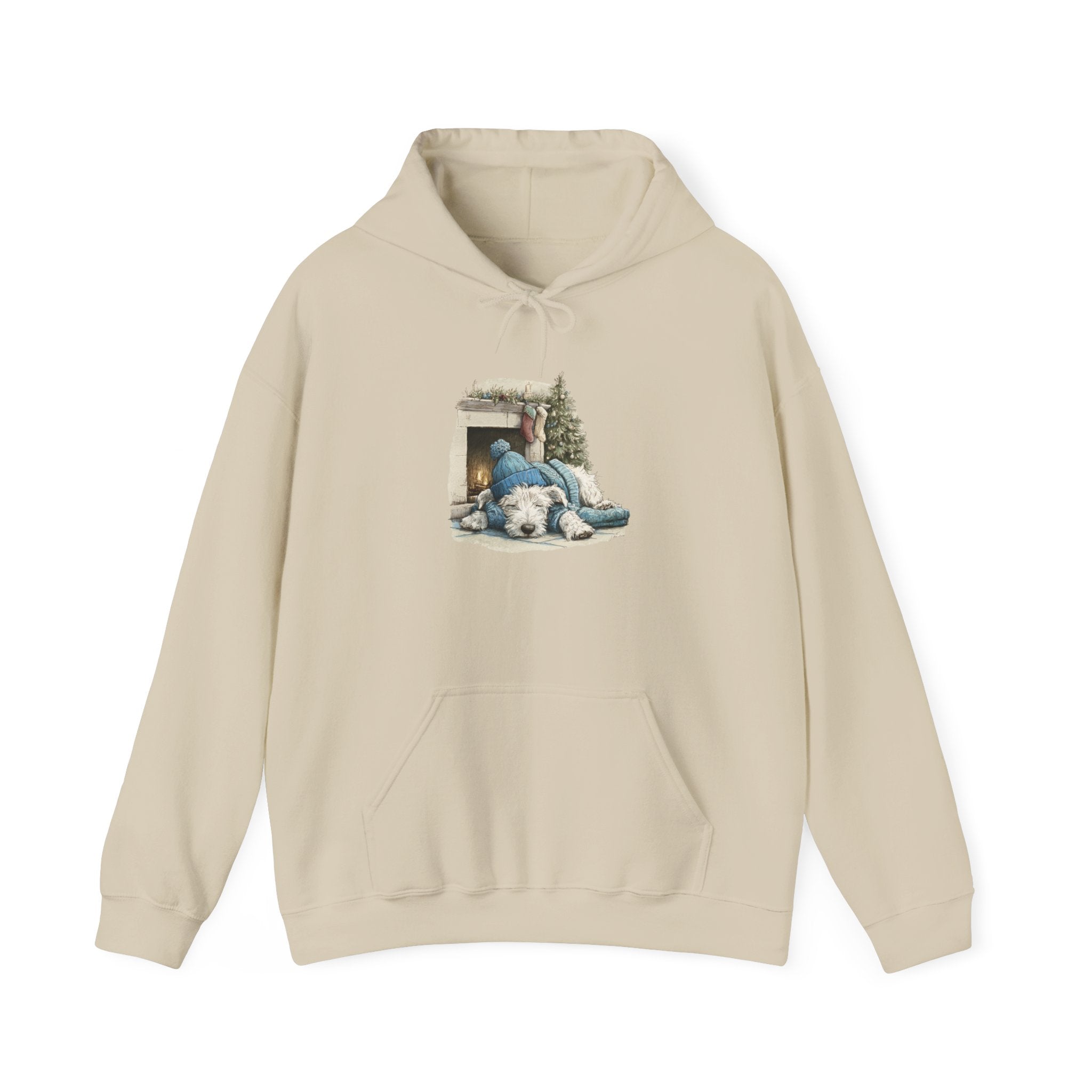 Fireplace Pup Hoodie - Cozy Christmas Dog Sweatshirt