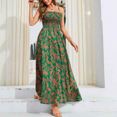 Floral Maxi Dress - Flowy Spaghetti Strap Summer Style