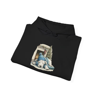 Fireplace Pup Hoodie - Cozy Christmas Dog Sweatshirt