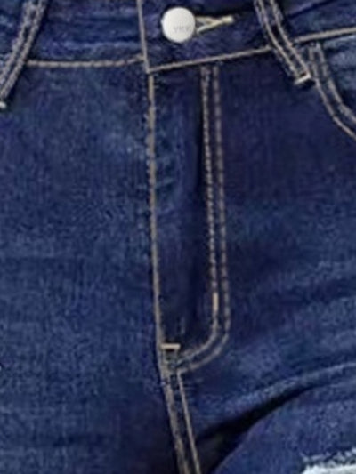 Cropped Jeans Women - Ripped High Stretch Street Style