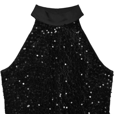 Sequin Velvet Split Maxi Dress - Bodycon Prom Gown