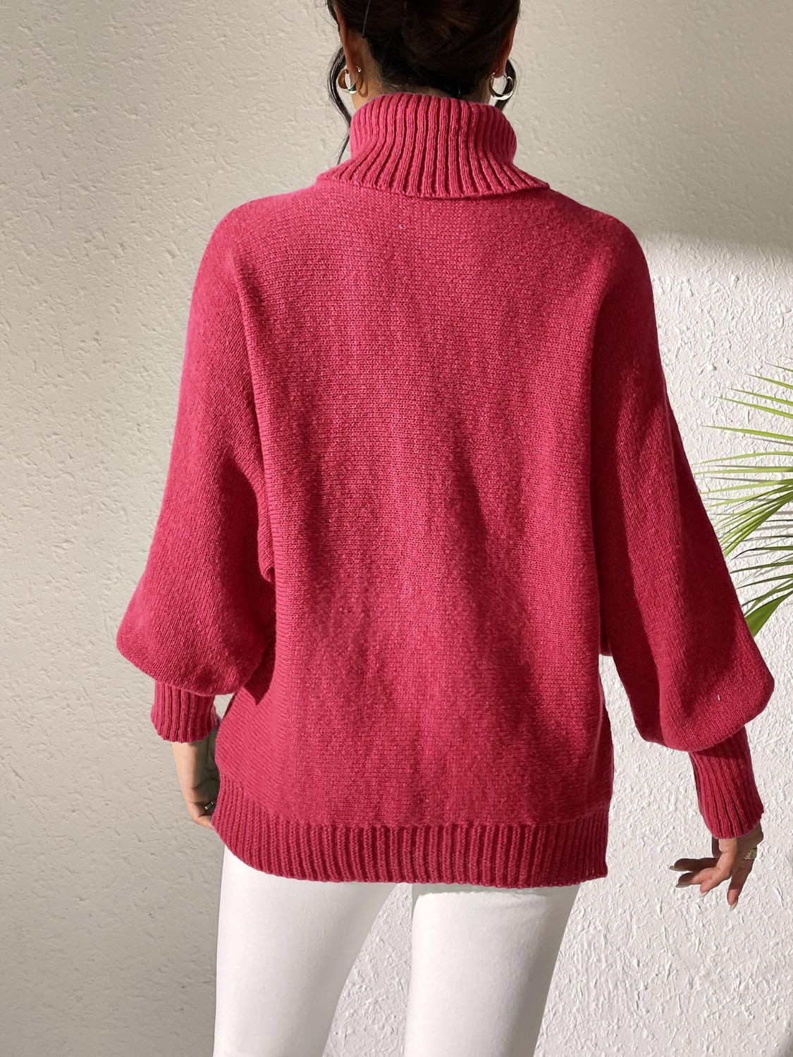 Lip Turtleneck Long Sleeve Sweater - Fashions Envy