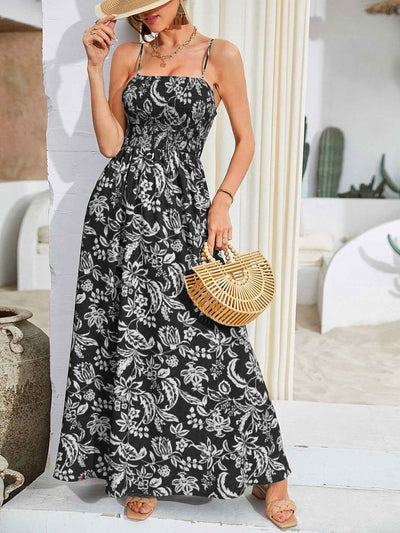 Floral Maxi Dress - Flowy Spaghetti Strap Summer Style