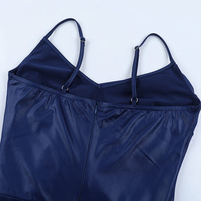 V-Neck Cinched Waist Maxi Dress - Sleeveless Hip Sculpting