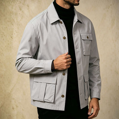 Cross-border Foreign Trade Wholesale Autumn New Men's Jacket Large Size Lapel Multi-pocket Trend All-match Work Coat Men