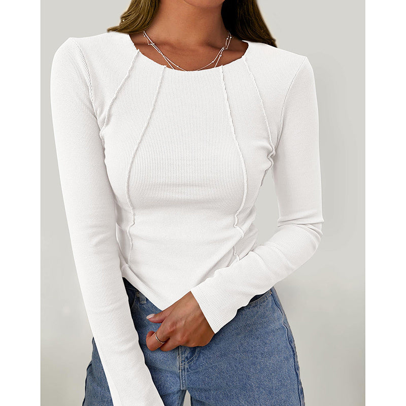 Long Sleeve Crewneck Slim Fit Basic Tee