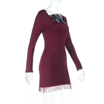 Crimson Curves Dress - Bodycon Waist-Cinching Fit