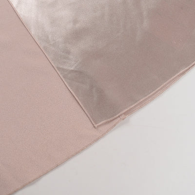 Champagne satin dress V-shape hem edge with clean topstitching