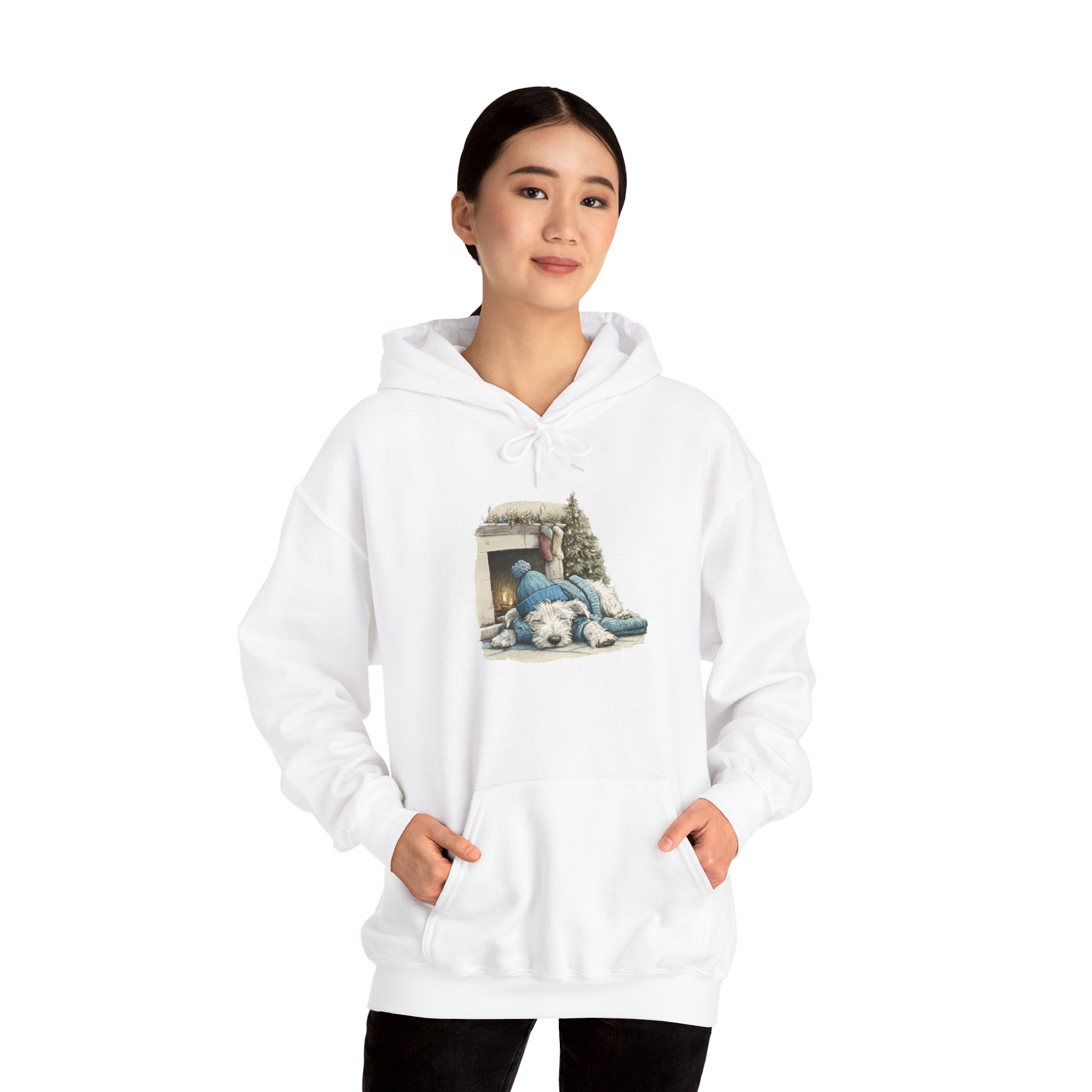 Fireplace Pup Hoodie - Cozy Christmas Dog Sweatshirt