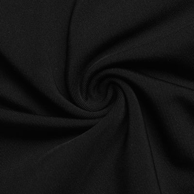 Black Long Sleeve Bodysuit - White Contrast Collar Cuff V-Neck