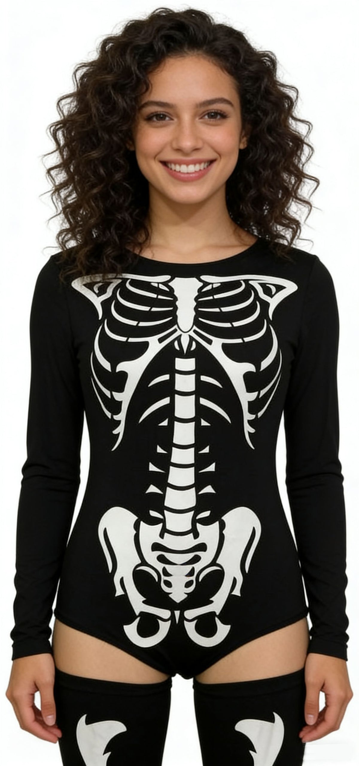 Women's Halloween Costume Bodysuit - Skeleton and Masked Styles