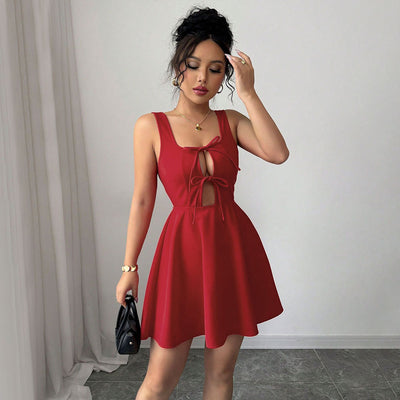 European and American women's sexy camisole short skirt dress