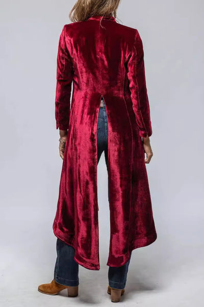 Slit Back Open Front Longline Cardigan Jacket