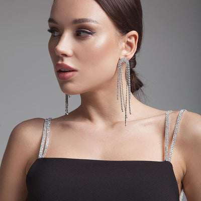 Black Metal Chain Prom Dress - Square Neck Mini Bandage