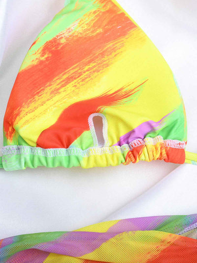 Triangle Bikini Set - Three Piece with Wrap Beach Skirt