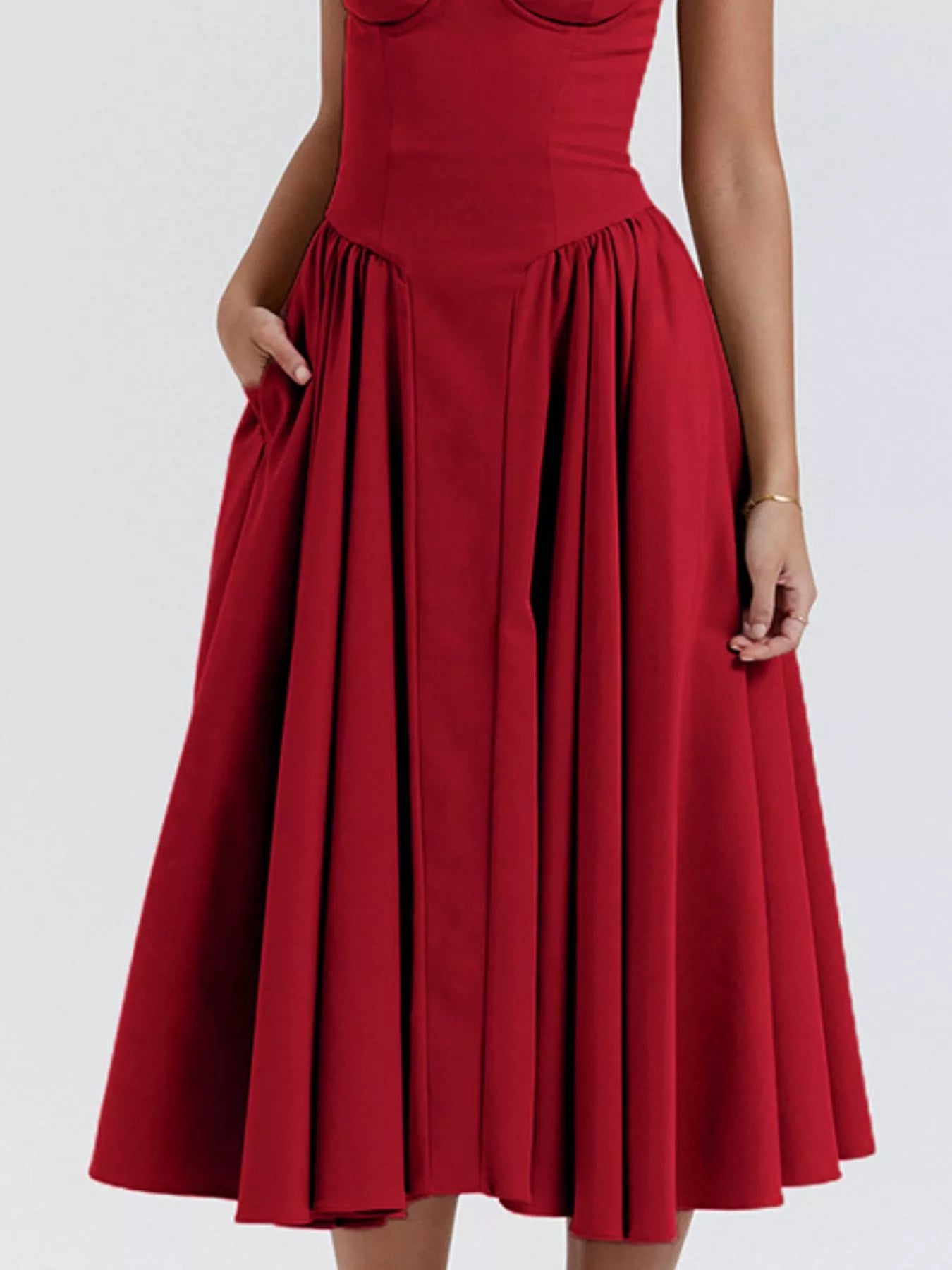 Red dress on a white background