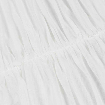 Sheer Mesh Backless Dress - White Halter Long Sleeve