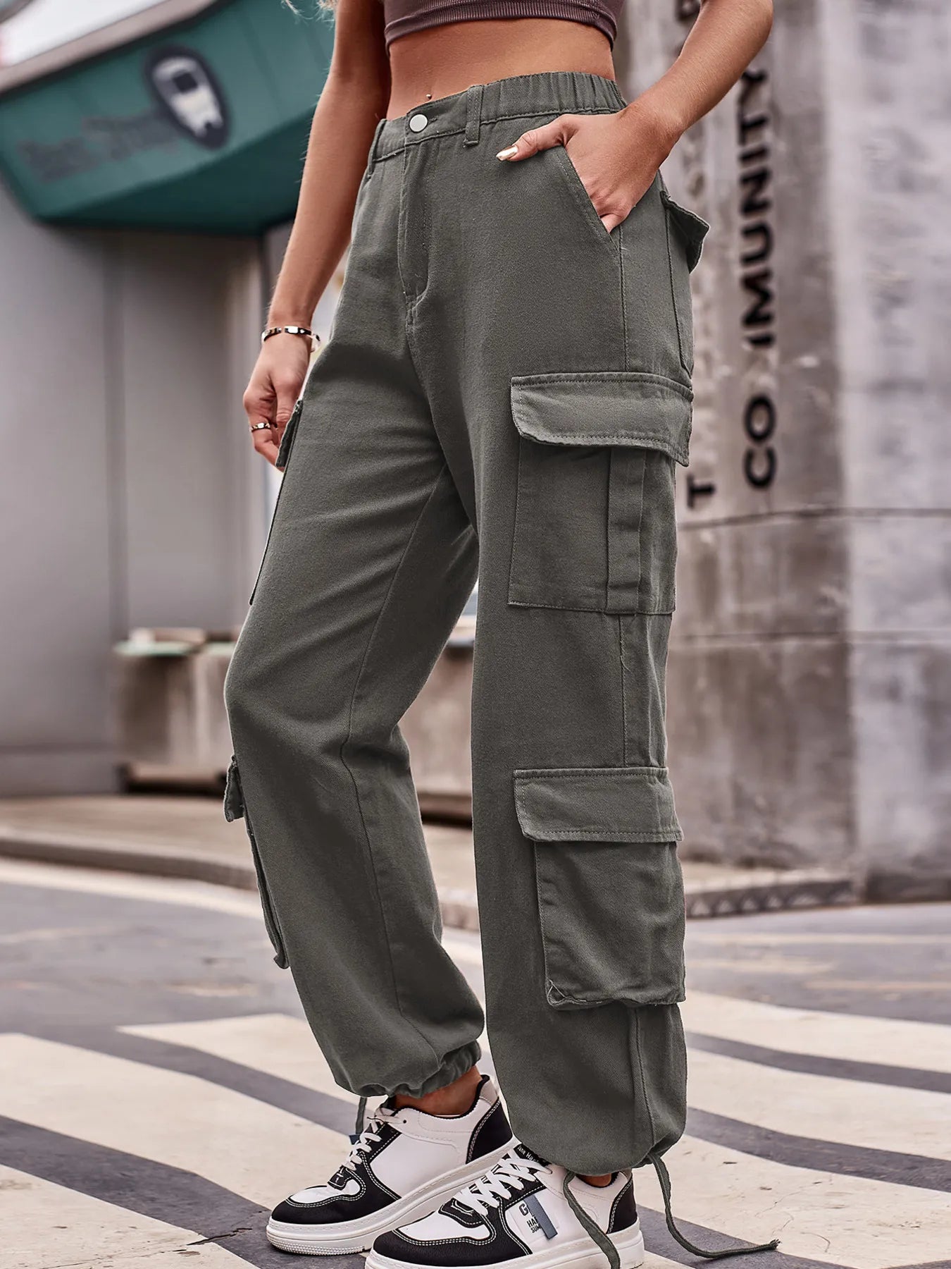 Casual Wide Leg Cargo Jeans - Relaxed Fit Denim - Fashions Envy