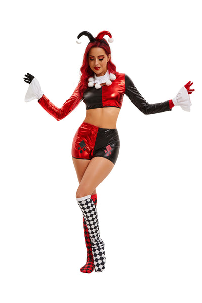 Sexy Jester Halloween Costume - Harley Quinn Clown Outfit