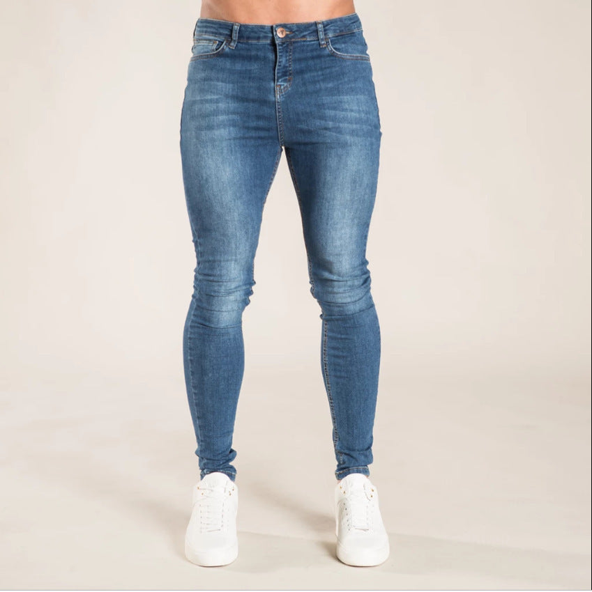 Men's Jeans with Ripped Design Style Skinny Fit Long Pants